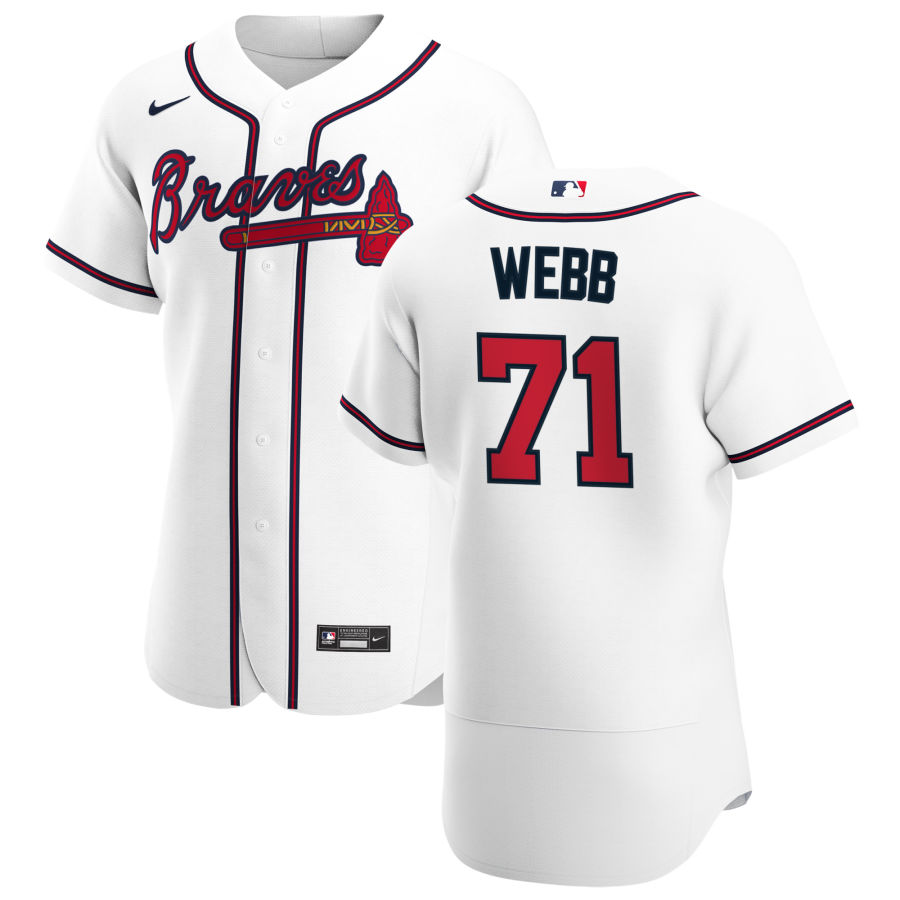 Atlanta Braves #71 Jacob Webb Men Nike White Home 2020 Authentic Player MLB Jersey->atlanta falcons->NFL Jersey